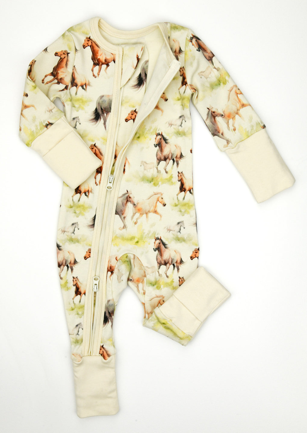 Organic Ryder Western Horse 2-Way Zipper Baby Toddler Sleeper